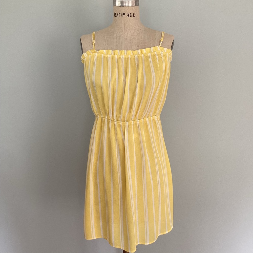 Forever 21 Yellow Striped Sundress Size Large